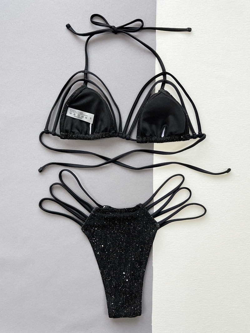black color bikini two-piece