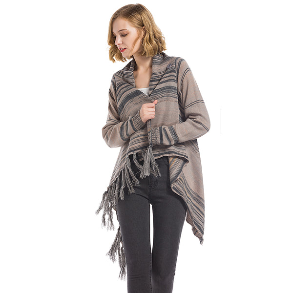 Fringed Sweater Knitted Cardigan Coat