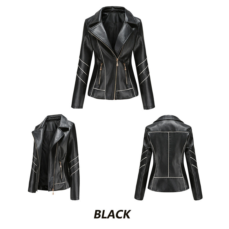 Faux PU Leather Jackets Coat Women Outerwear