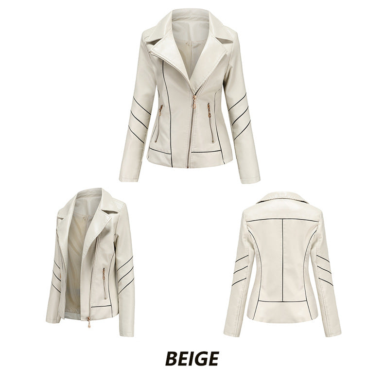 Faux PU Leather Jackets Coat Women Outerwear