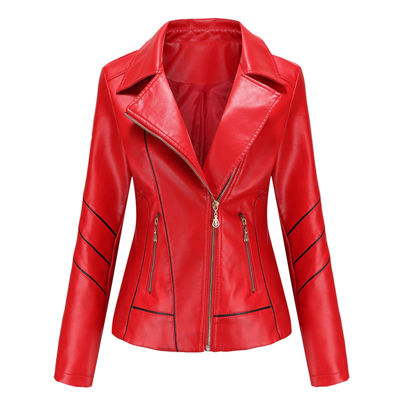 Faux PU Leather Jackets Coat Women Outerwear