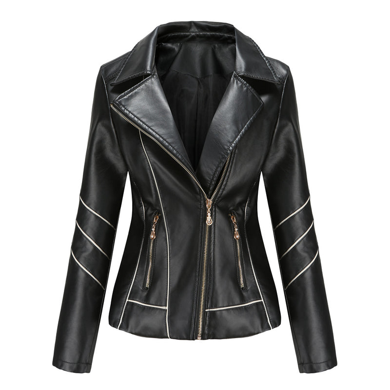 Faux PU Leather Jackets Coat Women Outerwear