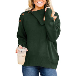 Long Sleeve Button Knitted Sweater