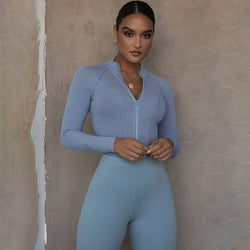 Women Bodysuit Long Sleeve Regular Zipper Jumpsuit Women Fashion Streetwear Outfits Overalls