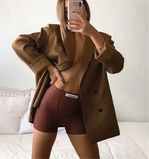 Loose Simple Long Sleeve Blazer Jacket Coat