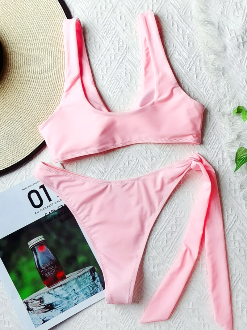 Women Push Up Knotted Bandage Bikini Swimwear