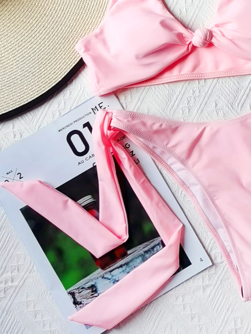 Women Push Up Knotted Bandage Bikini Swimwear