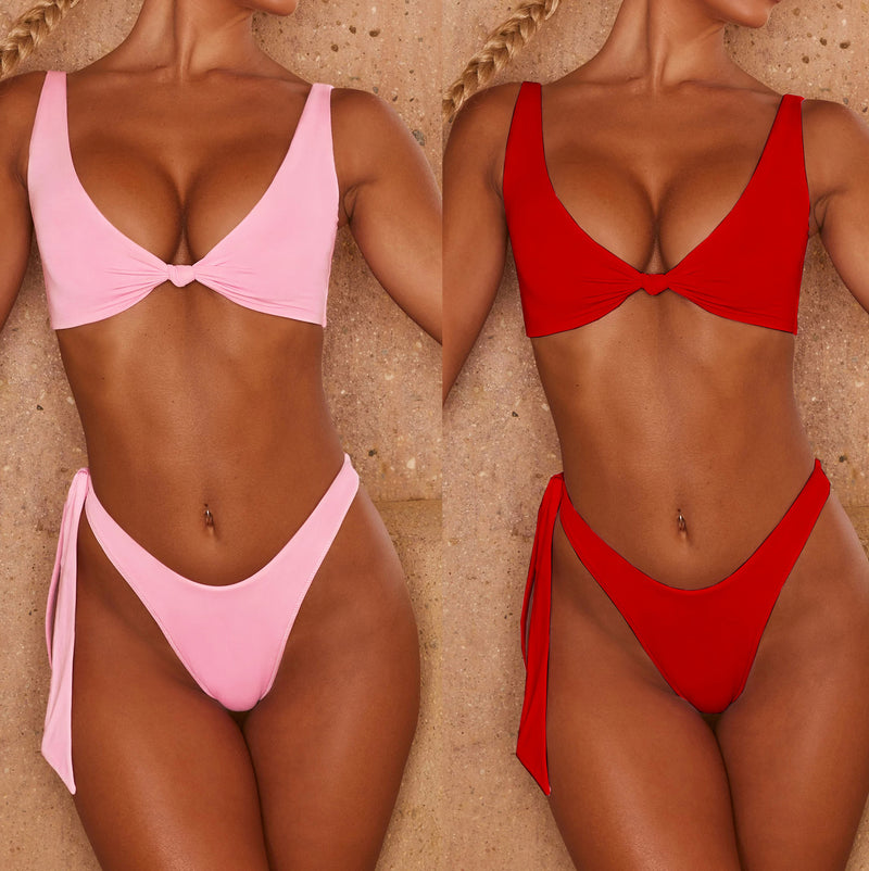 Women Push Up Knotted Bandage Bikini Swimwear