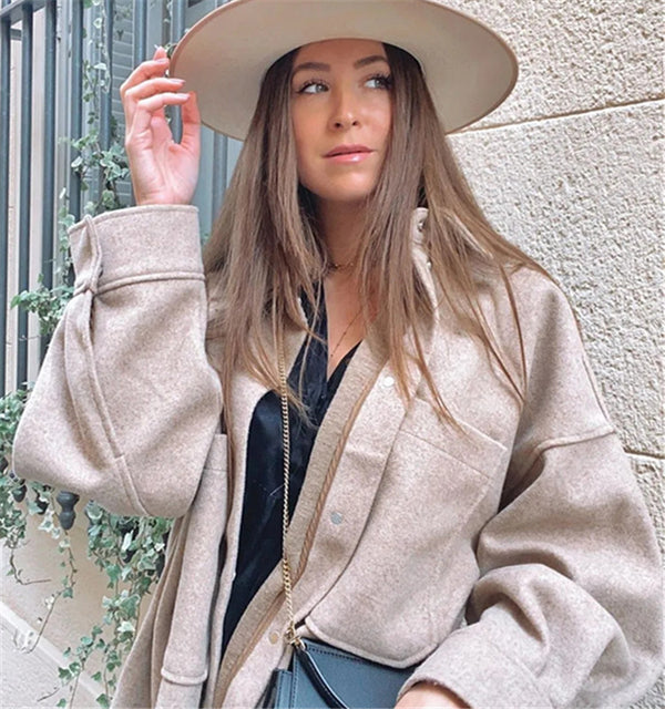 Loose Woolen Jacket Coat Outwear