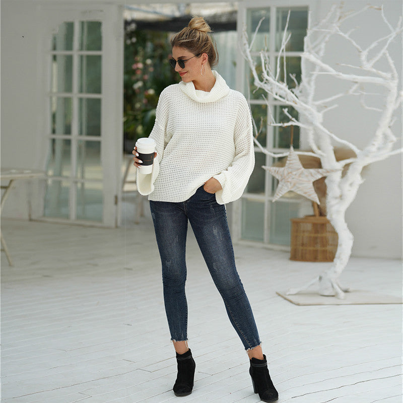 Women Turtleneck Oversize Knitted Jumper