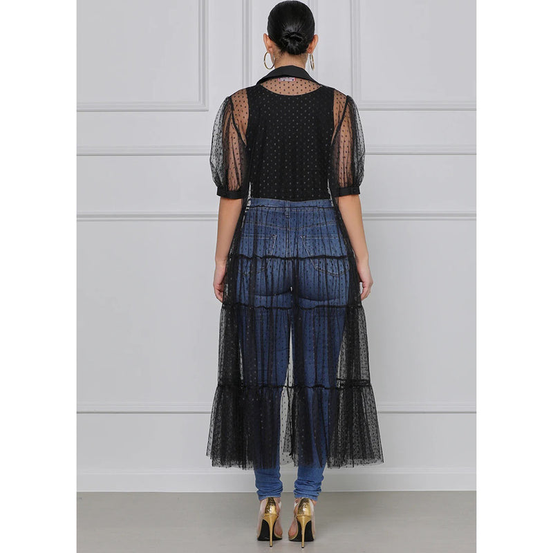 Shirt Style Button Gauze Dress Ladies Long Street Solid Color Dress Casual Home Commuting Dress