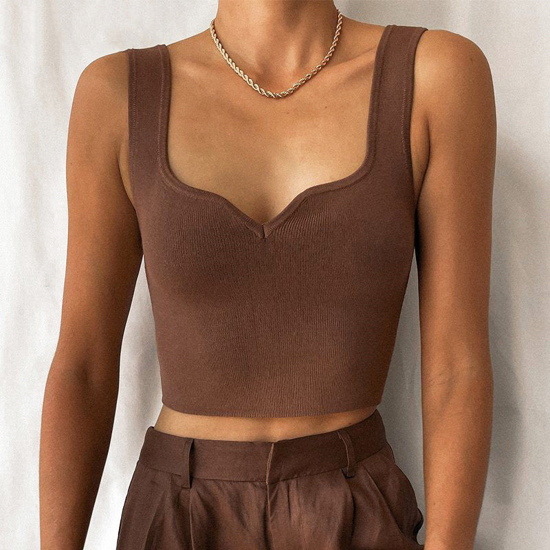 V Neck Summer White Crop Top Women Casual Backless Sleeveless Basic T Shirt Y2K Black Khaki Off Shoulder Sexy Tank Tops