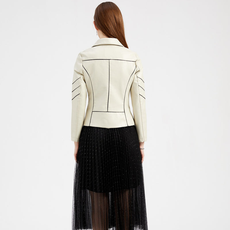 Faux PU Leather Jackets Coat Women Outerwear