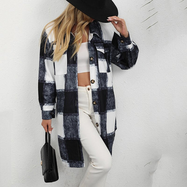 Elegant Women's Long Shirts Jackets Coats