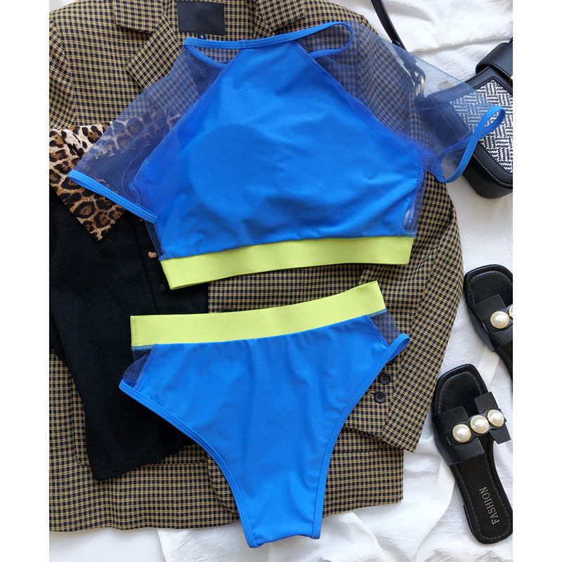 High Waist Bikinis Sexy Swimsuits Patchwork Swimwear