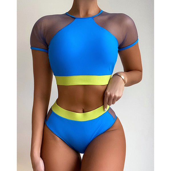 High Waist Bikinis Sexy Swimsuits Patchwork Swimwear