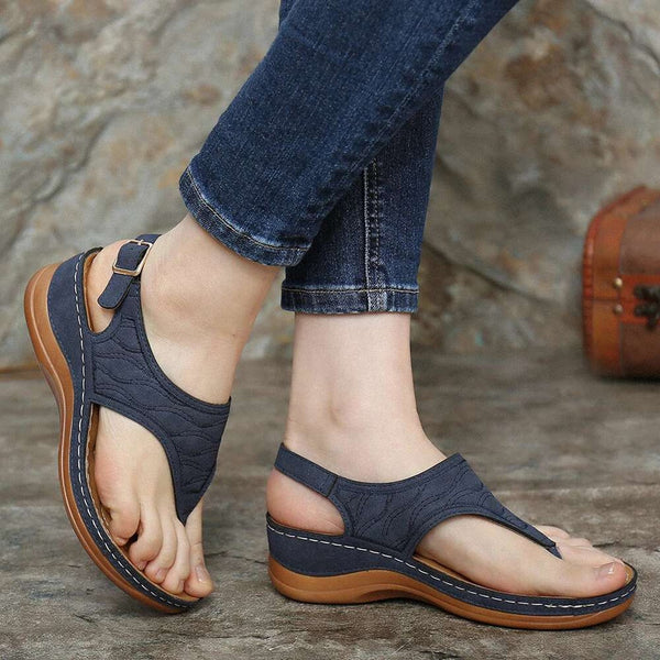 Women Sandals Clip Toe Vintage Flat Retro Shoes Woman Casual Female Beach Sandals