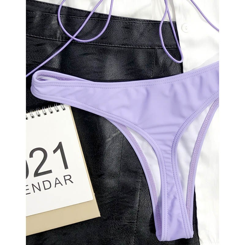 Bandeau Bikini Purple Swimsuit