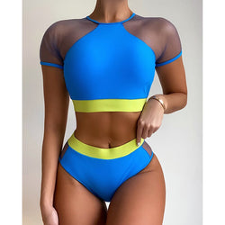 High Waist Bikinis Sexy Swimsuits Patchwork Swimwear