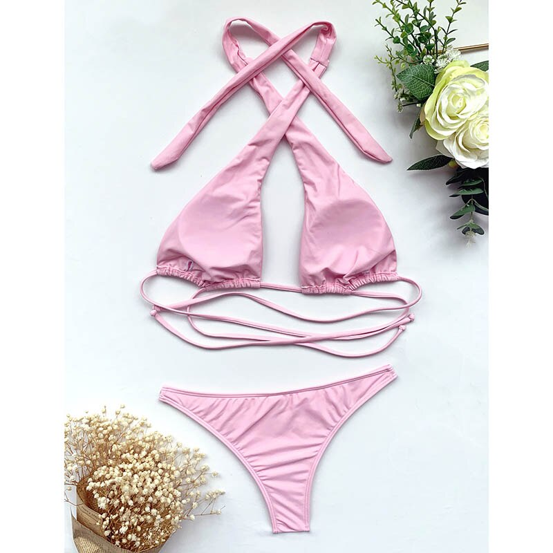 Off Shoulder Bikini Halter Women's Swimsuit