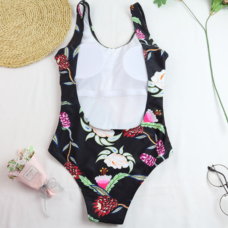 Leopard Lip Printed Sexy One Piece Swimsuit