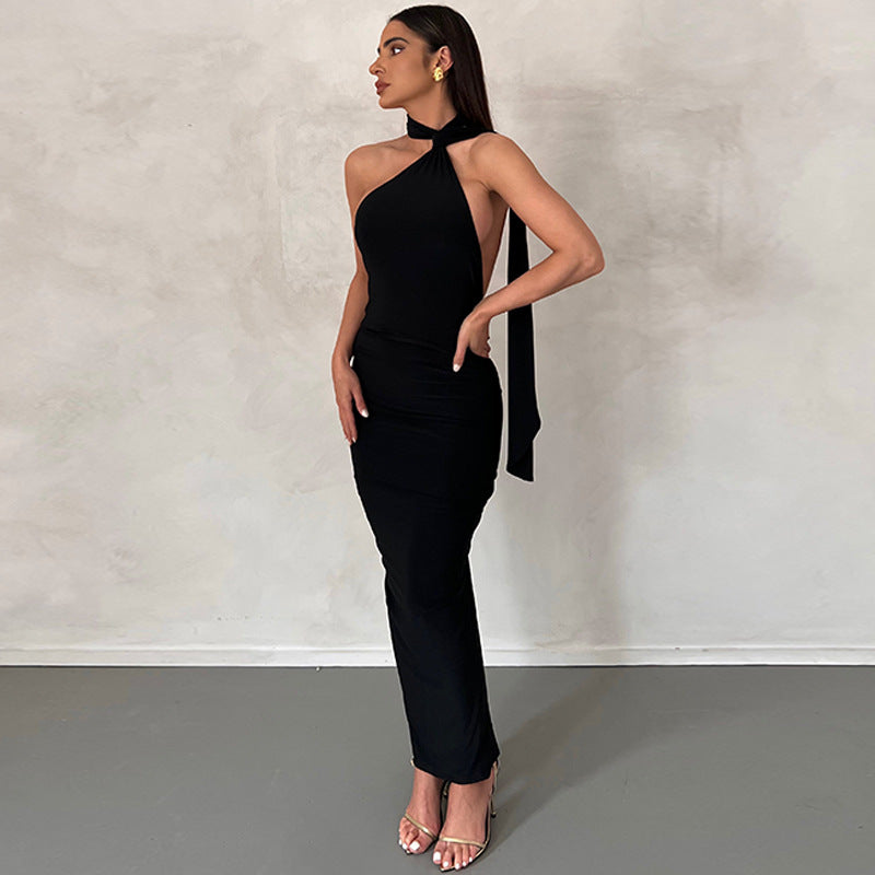 Sleeveless Backless Sexy Pleated Dress
