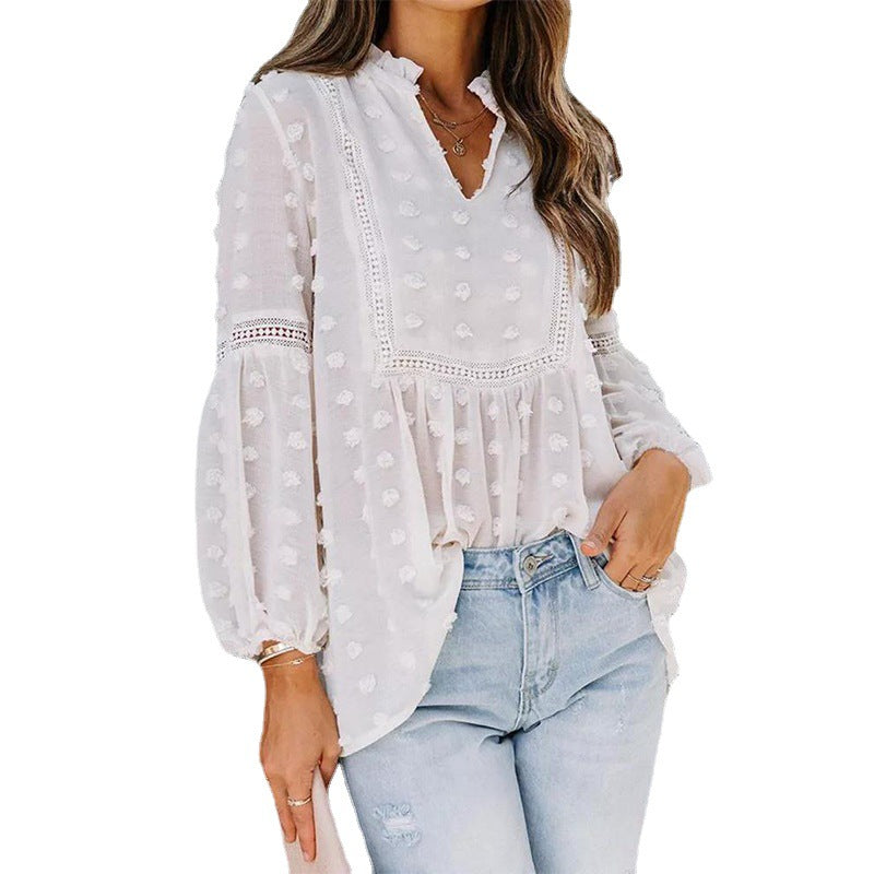 Chiffon Women Lace Blouse
