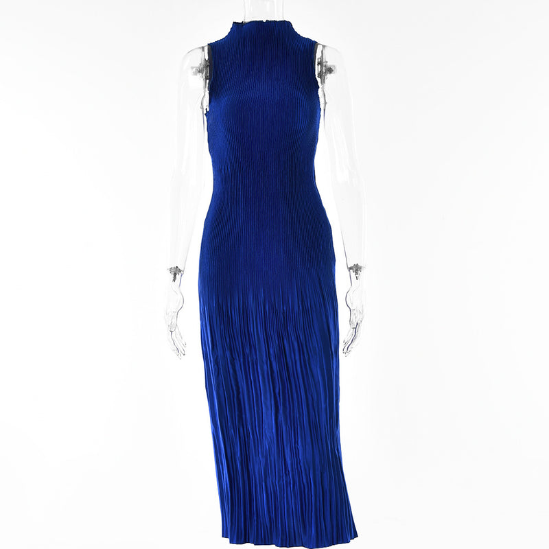 Bodycon Striped Long Dress with Waist Cinching