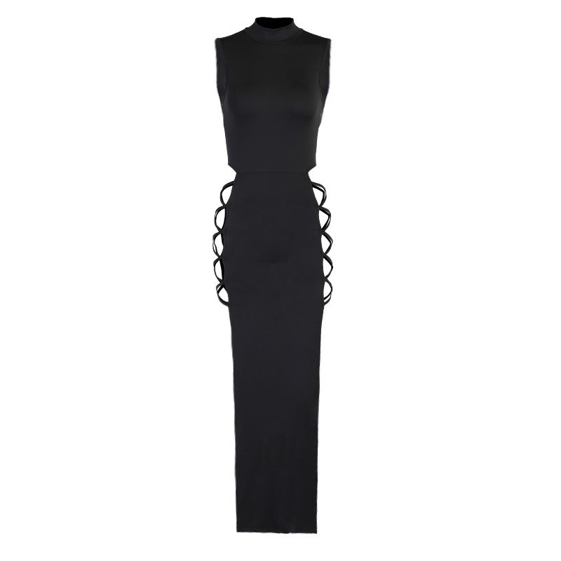 Elegant Black Sleeveless Bandage Sexy Dress