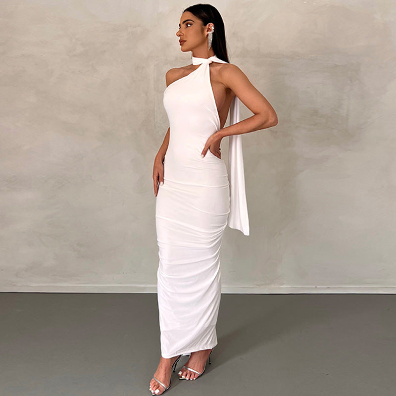 Sleeveless Backless Sexy Pleated Dress