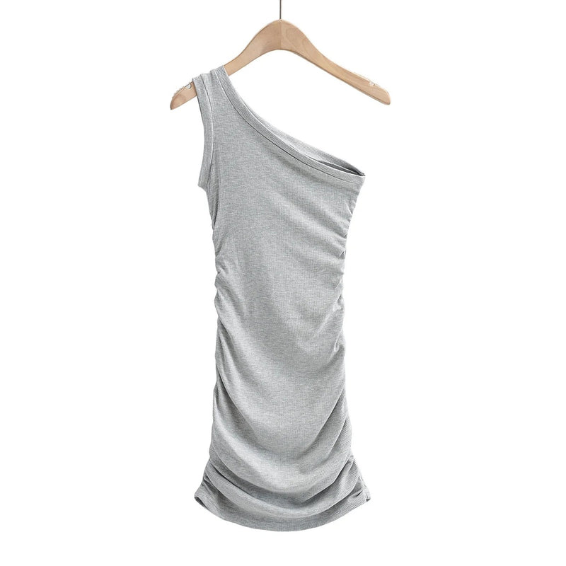 Sexy One-shoulder Ruched Bodycon Dress