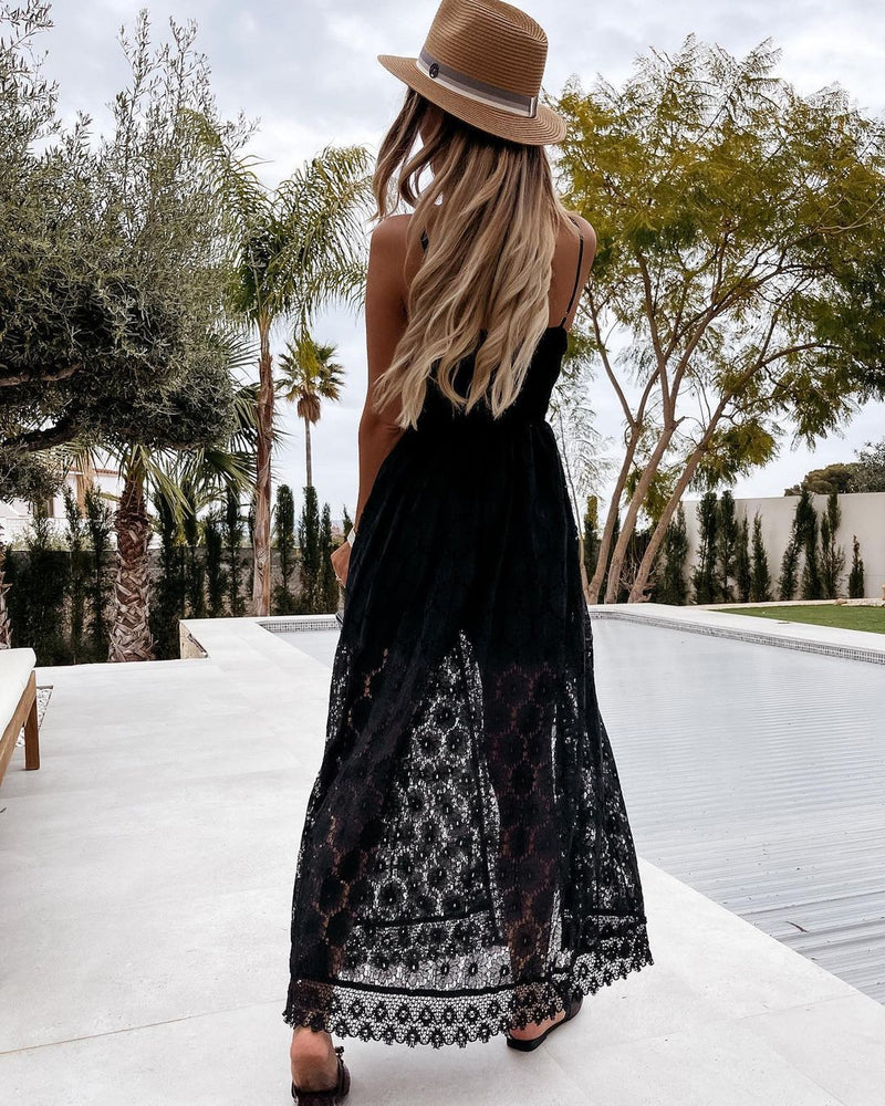 Sexy Spaghetti Strap Patchwork LACE Jumpsuit