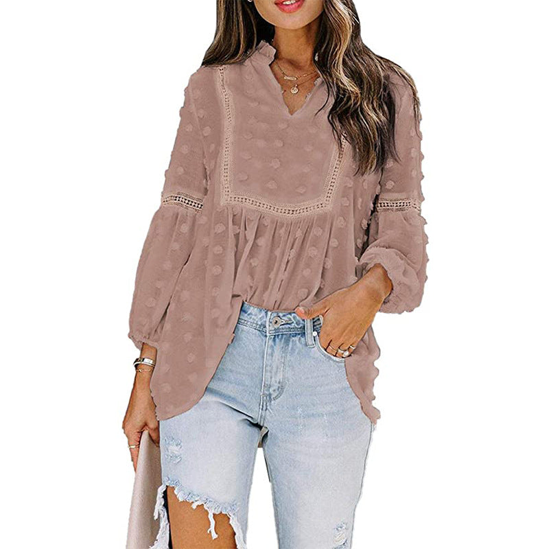 Chiffon Women Lace Blouse