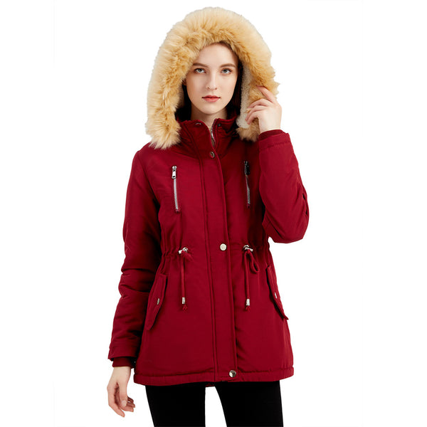 Women's Jacket Female Parkas Long Hooded Outerwear Plus Velvet Coat