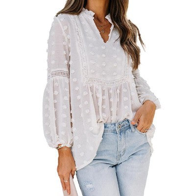 Chiffon Women Lace Blouse