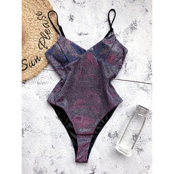 Sparkling One Piece Swimsuit Gradient Swimwear