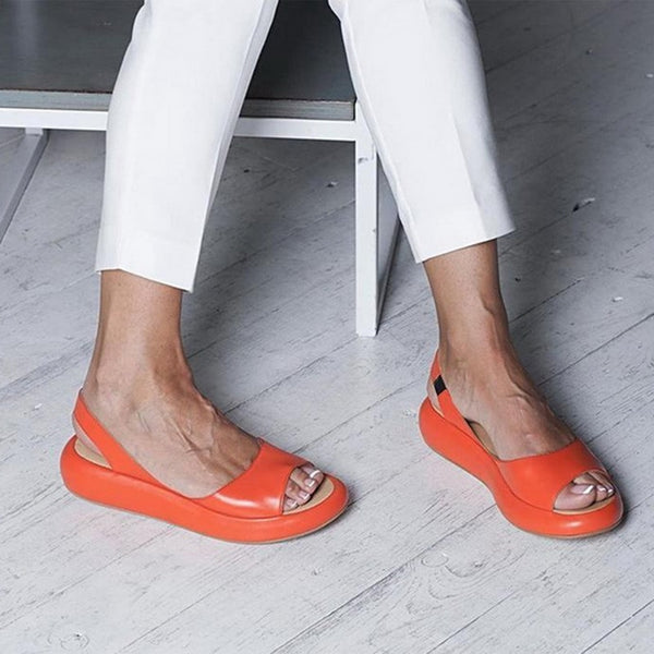 Women Summer Sandals PVC Leather Shoes Summer Fashionable Open Toes Platform Chaussure Femme Sexy Women's Sandals