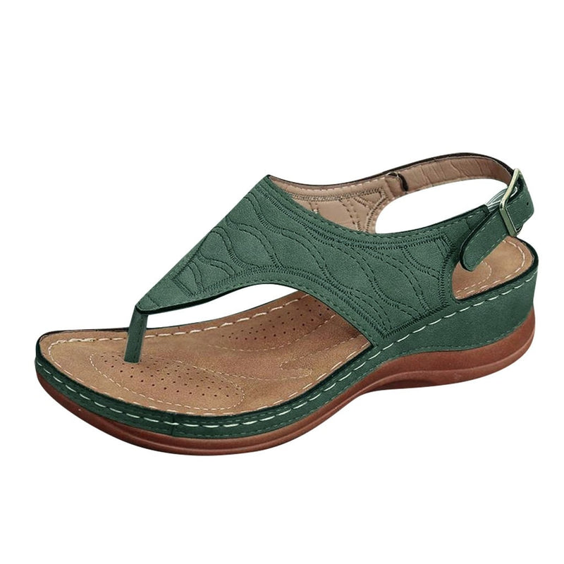 Women Sandals Clip Toe Vintage Flat Retro Shoes Woman Casual Female Beach Sandals