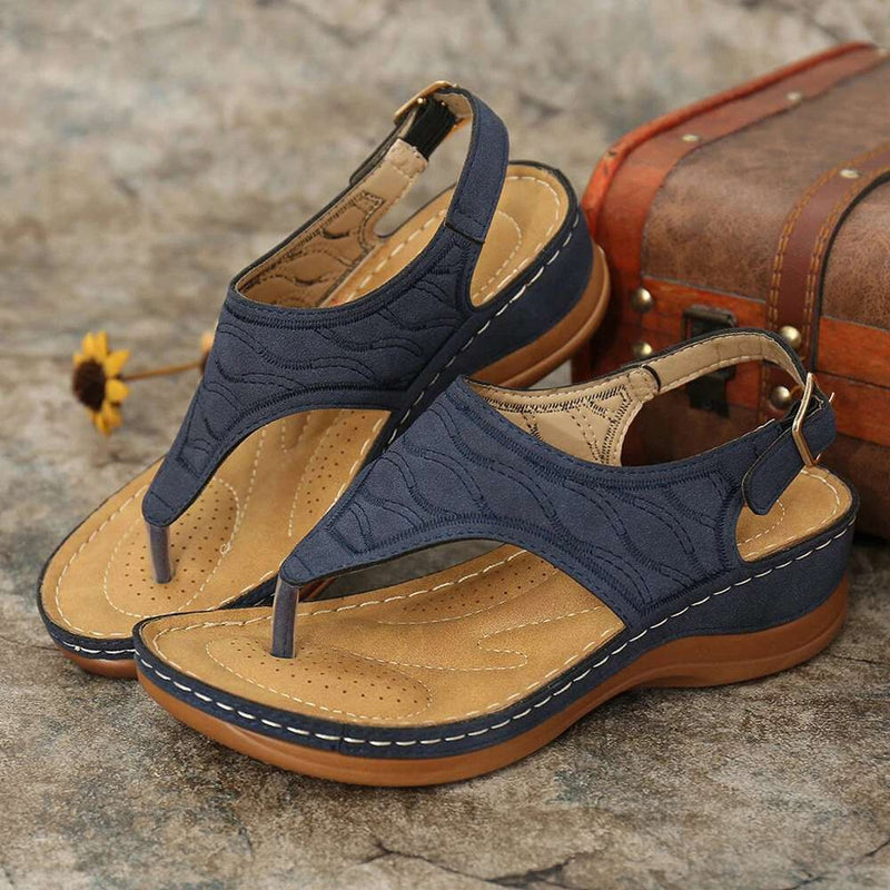 Women Sandals Clip Toe Vintage Flat Retro Shoes Woman Casual Female Beach Sandals