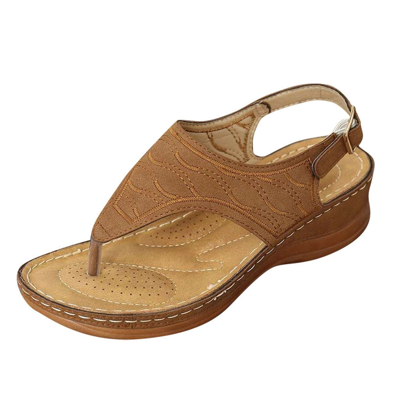 Women Sandals Clip Toe Vintage Flat Retro Shoes Woman Casual Female Beach Sandals