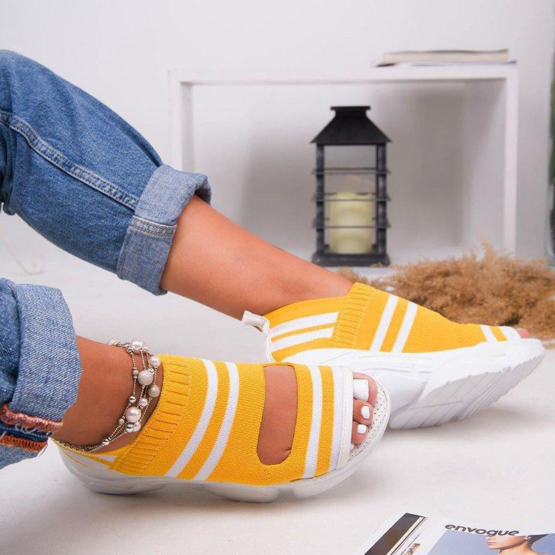 Women's Sandals Wedges Footwear Summer Platform Sandals Women Shoes Female Slip on Peep Toe Knitted Ladies Sneakers Casual 2021