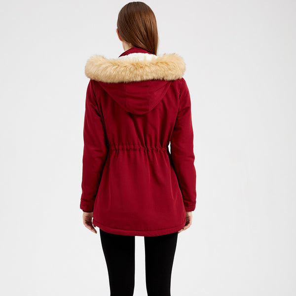 Women's Jacket Female Parkas Long Hooded Outerwear Plus Velvet Coat