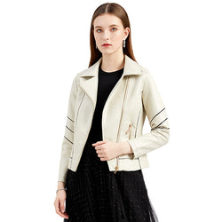Faux PU Leather Jackets Coat Women Outerwear