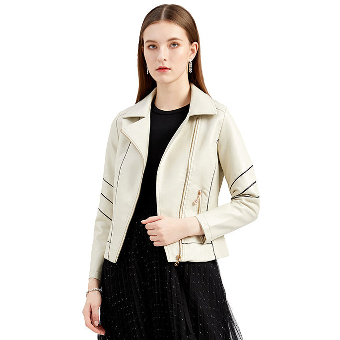 Faux PU Leather Jackets Coat Women Outerwear