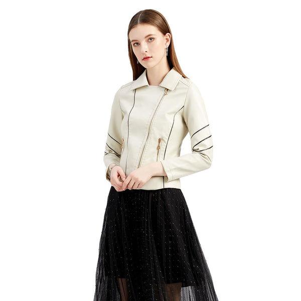 Faux PU Leather Jackets Coat Women Outerwear